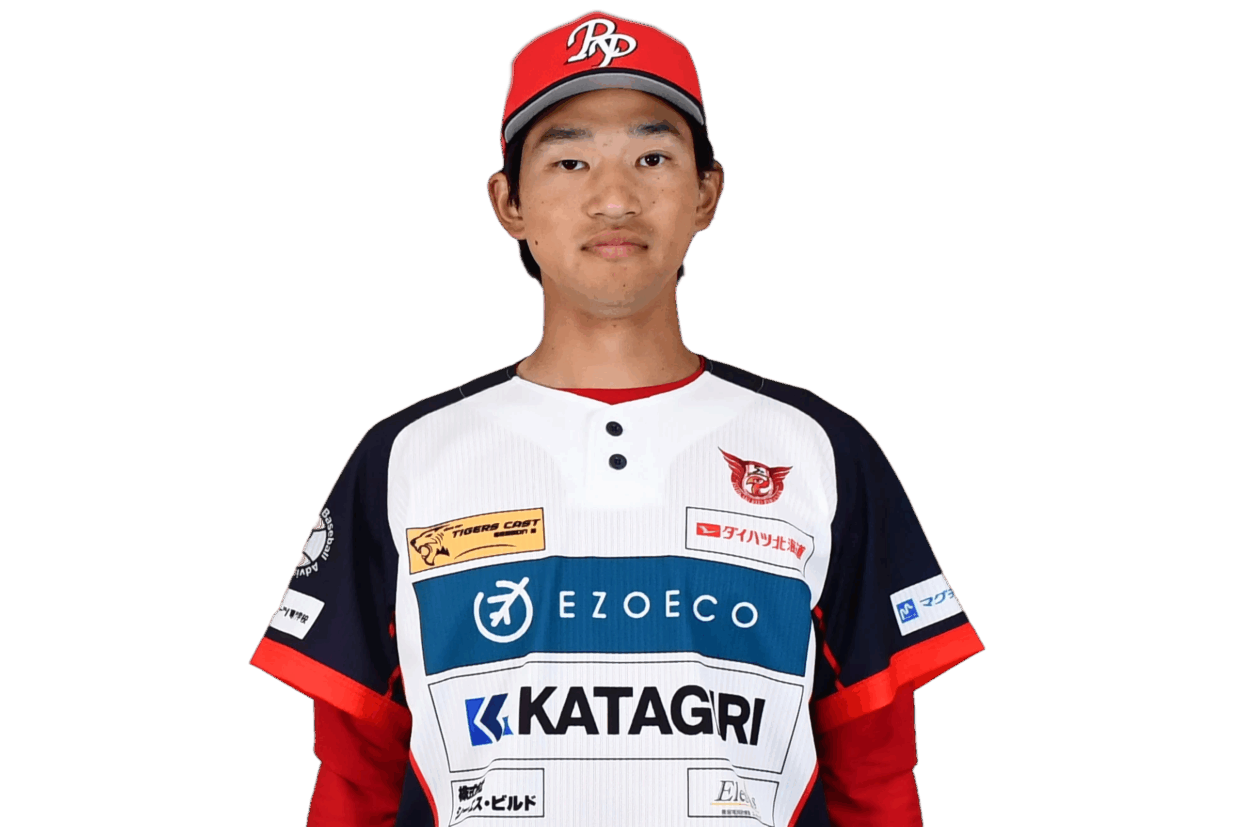 背番号66の甘利　望選手がユニフォーム姿で正面を向いている